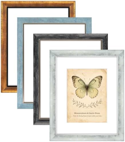 XUANLUO 11x14 Picture Frames Set of 4,Rustic Retro Photo Frame(Mix Color) by XUANLUO
