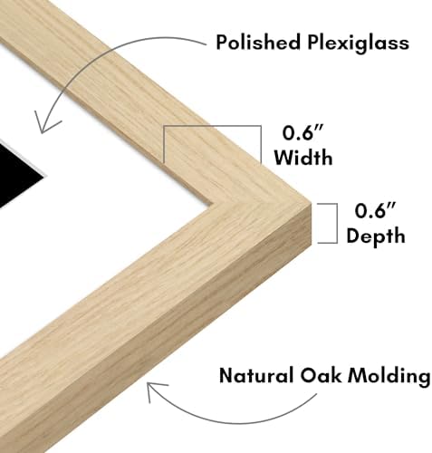 Americanflat 11x14 Picture Frame 5-Pack - Matted to 8x10 - Natural Oak - Image 3