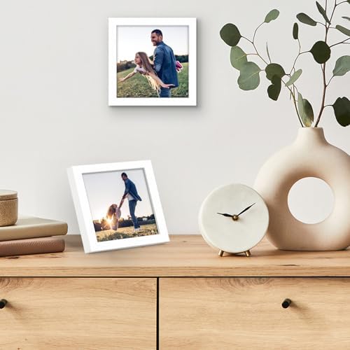 Americanflat 5x5 Picture Frame - Slim Molding - White - Image 6