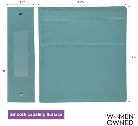 Carstens 3-Inch Heavy Duty 3-Ring Binder - Side Opening, Powder Blue, Durable Plastic, Precision No-Gap Rings, Waterproof Cover, No Pockets, Holds 400 US Letter Sheets, BPA-Free, Made in USA (1744-3R) - Image 3