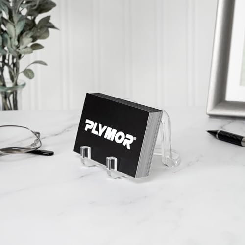 Plymor Clear Acrylic Ribbon-Style Display Easel, 1.875" H x 1.75" W x 2.625" D (6 Pack) - Image 2