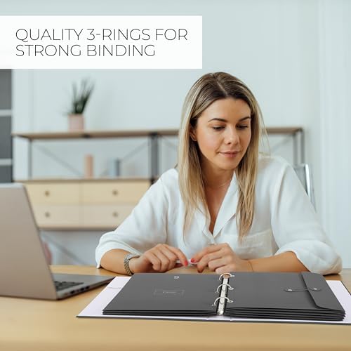 Important Document Organizer Set with Folders - Complete Linen Ring Binder - Image 6