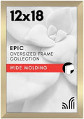 Americanflat 12x18 Poster Frame - Gold Engineered Wood with Polished Plexiglass - Wide Picture Frame for Vertical or Horizontal Wall Display - Epic Collection - Gold by Americanflat