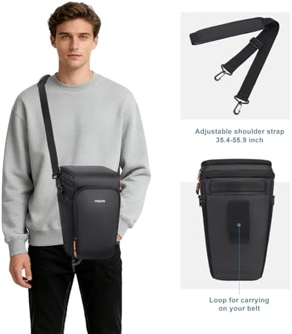 MOSISO Camera Bag, Crossbody Shoulder Bag Padded Camera Case with Lens Kit - Image 6