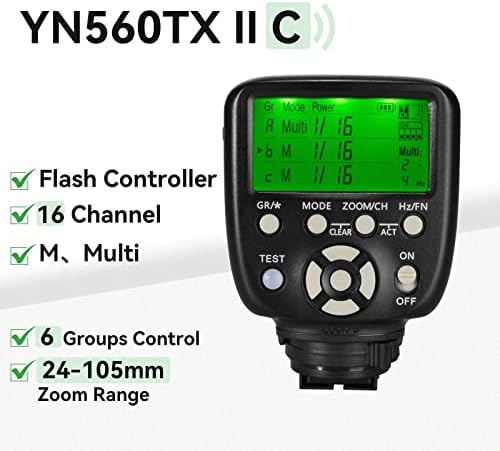 YONGNUO Upgraded YN560-TX II LCD Flash Trigger Remote Controller, for Canon and YN560IV/III YN660 with Wake-up Function for Canon Cameras - Image 2