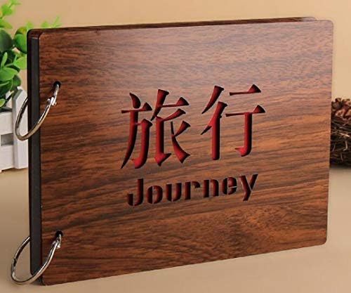 Gesteh DIY Scrapbook Album 8 X 6 inches with 1PC Photo Corner Sticker Album Wood Cover Picture scrape Book for Anniversary Wedding Guest sign in Book new born babies Couples Graduation (Journey) by zmgmsmhendlessefforts