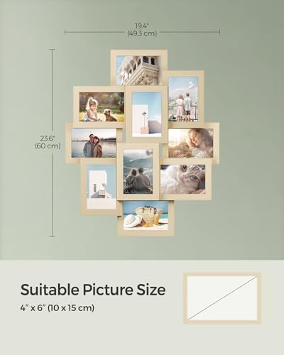 SONGMICS Collage Picture Frames for Wall Decor, 10-Pack 4 x 6, Glass Front - Image 6