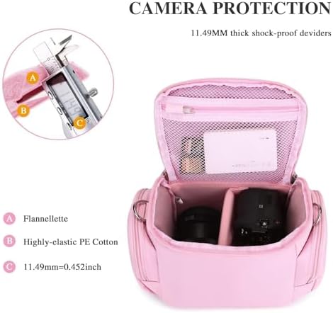G-raphy Camera Bag Case Pink Small Photography Bags DSLR SLR MIRRORLESS BAG with Removal Straps - Image 6