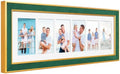 Suede 8x26 Picture Frame Display 6 Opening 4x6 Picture Frames Collage Wall Decor with Mat,Multi Photo Frame for Plexiglass,Wall Decor,1Pack,Green by AnoziebyProductsunder