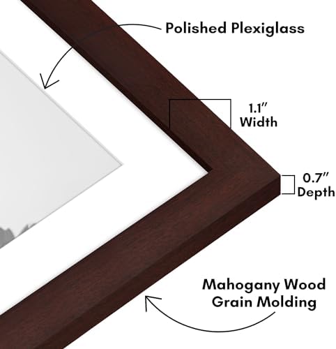 Americanflat 24x34 Poster Frame - Matted to 20x30 - Mahogany - Image 3