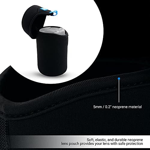 JJC Small Neoprene Camera Lens Pouch Case, Fits Lens up to 3.1 x 4.6inches - Image 3