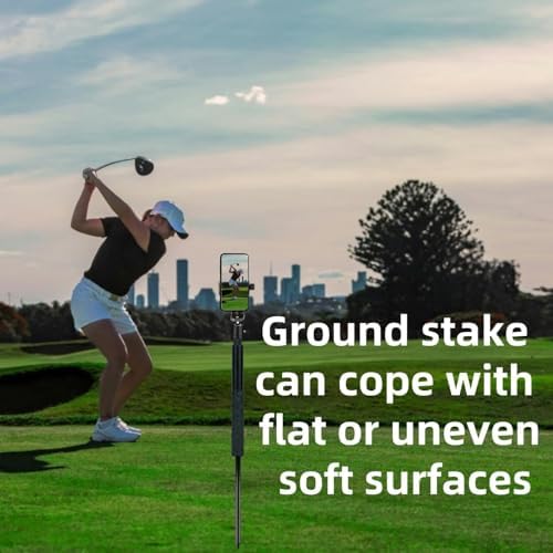 Golf Monopod Selfie Stick, 52" Adjustable Height Golf Phone Stand for Recording Swings, Golf Swing Analyzer Phone Holder for Training Aid, Easy to Install, Compatible with Smartphone & Action Camera - Image 5