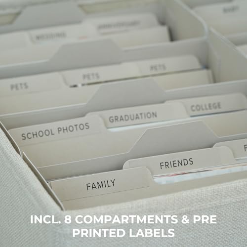 Decorative Photo Storage Box - Sturdy Linen Organizer Holds 1700 Photos - Image 4