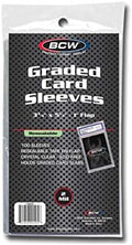 BCW Resealable Graded Card Sleeves, 3 3/4 x 5 1/2, 1-Inch Flap, 100 Count by BCW