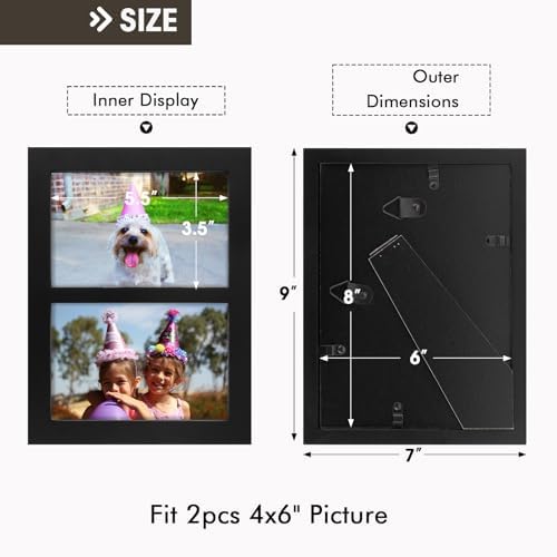 Golden State Art, 4x6 Double Picture Frame, Display Two 4x6 Photos(Black) - Image 5