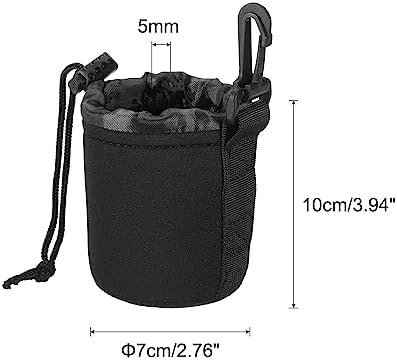 PATIKIL Camera Lens Bag, 2 Pcs 2.8" IDx3.9 H Drawstring Lens Pouch with Thick Protective Neoprene, Lens Case for DSLR Camera Lens, Water Coffee Cups Black - Image 2