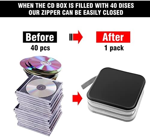 40‑Capacity Hard Plastic CD/DVD Binder for Car, Home & Travel - Image 4