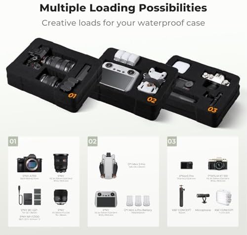 K&F CONCEPT Waterproof Hard Case, IP67 Protective Case with Pre-Scored Foam - Image 5