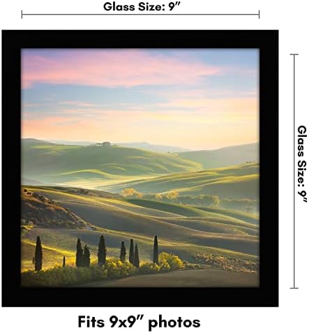 Americanflat 9x9 Picture Frame with Shatter-Resistant Glass - Signature Collection - Gallery Style Frames Made of Engineered Wood - Square Frame for Tabletop and Wall Display - Black - Image 2