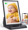 BIGASUO Digital Picture Frame Frameo 10.1", WiFi Photos & Videos Sharing, 3000mAh Battery & Wireless Charging, 1280x800 IPS Touch Screen, 32GB Storage, Support USB/SD Card by BIGASUO