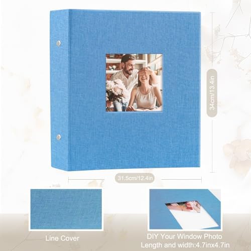 Artmag Fabric Photo Album 4x6 1000 Large Capacity for Family Wedding Anniversary Linen Album Holds 1000 Horizontal and Vertical Photos (1000 Pockets, Teal) - Image 2
