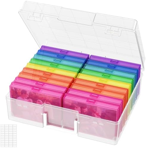 Lifewit 18 Pcs Photo Storage Box for 4"x 6" Pictures, Acid-Free, Multicolor by Lifewit