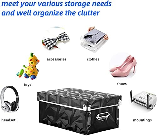 XUCHUN Foldable Storage Boxes with Lids 3 Pack Plastic Collapsible Storage Bins with Handles for Clothes, Cosmetic,Books - Image 5