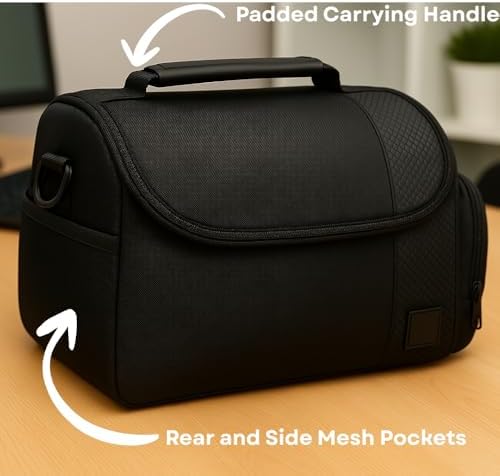 Large Digital Camera / Video Padded Carrying Bag / Case for Nikon, Sony, Pentax, Olympus Panasonic, Samsung, and Canon DSLR Cameras + eCostConnection Microfiber Cloth - Image 3