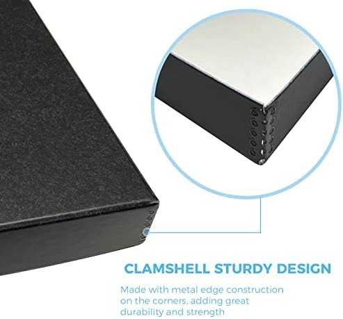 Lineco Clamshell Archival Storage Box, 16.5x20.5x1.75 In, Black, Pack of 2 - Image 4
