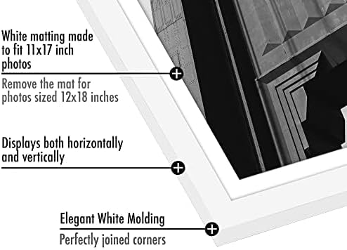Americanflat 12x18 Poster Frame 5-Pack - Matted to 11x17 - White - Image 3
