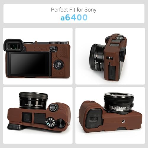 Case for Sony Alpha A6400 A6300, 2 Screen Protector, Dark Brown - Image 2