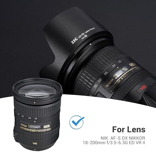 JJC HB-35 Lens Hood Reversible Lens Shade Cover for Nikon NIKKOR AF-S DX 18-200mm f/3.5-5.6G ED VR II, AF-S DX VR 18-200mm f/3.5-5.6G IF-ED,Replace Nikon HB-35 Lens Hood Fits 72mm Filter Lens Cap - Image 2