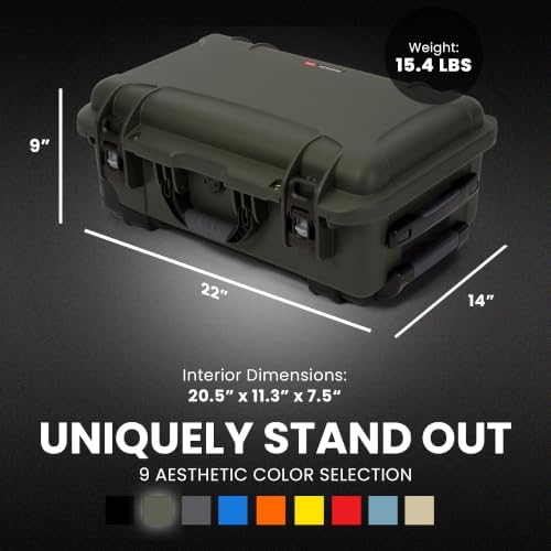 NANUK 935 Pro Photo Kit – Waterproof Travel Camera Hard Case with Padded Dividers and Wheels, 22” x 14” x 9” - Dustproof and Impact Resistant, Airline Carry-On Approved – Olive - Image 6