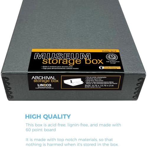 Lineco Drop Front Archival Storage Box, 9.75x12.75x3 in, Gray, 2 Pack - Image 5
