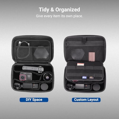 NEEWER Carrying Case for Action Camera & Accessories, Splashproof Protective Storage Bag with DIY Dividers & Mesh Pockets Compatible with GoPro DJI Osmo 360 Action 5 Pro Pocket 3 Lens, PB27 - Image 6