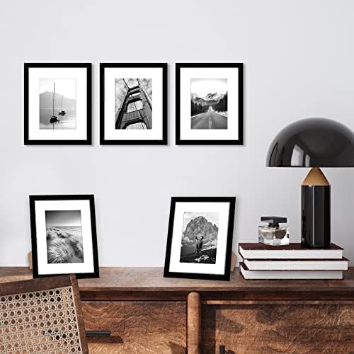 Americanflat 8x10 Picture Frame 5-Pack - Matted to 5x7 - Black - Image 5