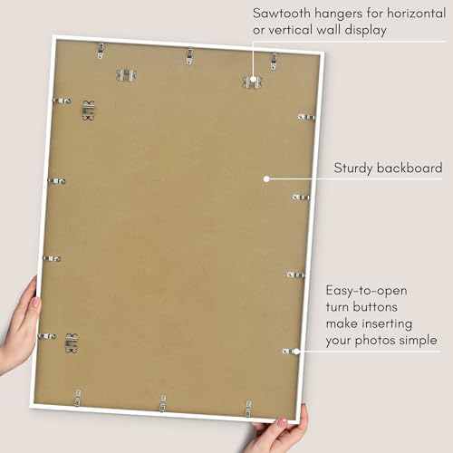 Americanflat 24x34 Poster Frame - Matted to 20x30 - Slim Molding - White - Image 6