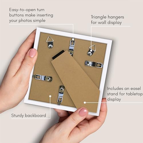 Americanflat 5x5 Picture Frame - Slim Molding - White - Image 5