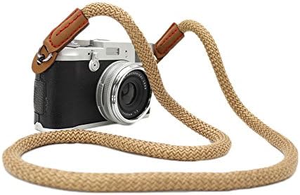 DOROM Vintage Handmade Cotton Leather Rope Camera Neck Strap for Micro Single and DSLR Camera Coffee Long by Unknown