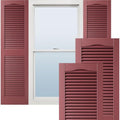 Ekena Millwork Lifetime Vinyl LL1S14X03900WN Standard Cathedral Top Center Mullion, Open Louver Vinyl Shutters, w/Installation Shutter-Lok's & Matching Screws (Per Pair), 14.5"W x 39"H, Wineberry by EkenaMillwork