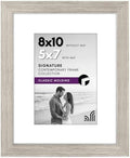 Americanflat 8x10 Picture Frame with Shatter-Resistant Glass - Use as 5x7 Frame with Mat or Display 8x10 Photo Without Mat - Signature Collection - Picture Frames for Tabletop and Wall - Driftwood by Americanflat