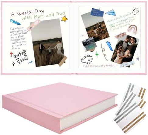 Vienrose Scrapbook Album 10x10 Inch Linen 420gsm Kraft 40 Pages Pink by Vienrose