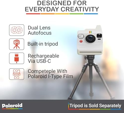 Polaroid Now Generation 3 I-Type Instant Camera (Pebble White) Bundle with Color I-Type Film (8 Exposures), Hard Protective Case and Wrist Strap - Image 4