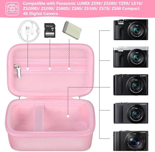 Camera Case for Panasonic LUMIX ZS99 / ZS300 Digital Camera, Pink - Image 2