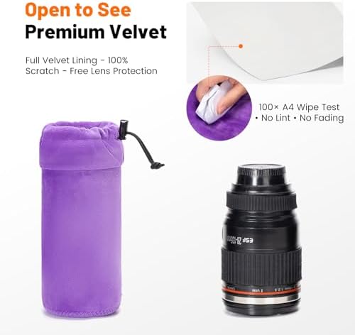 Cwatcun 4 Pack Lens Pouch Set, Camera Lens Case Bag with Thick Protective Neoprene, for Canon Nikon Sony Pentax Olympus Panasonic Fuji Sigma DSLR SLR Camera Lens (Size Small, Medium, Large, X Large) - Image 4