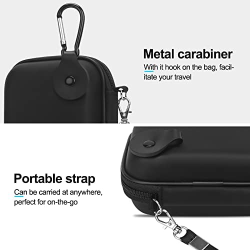 Lacdo Camera Carrying Case for Canon PowerShot ELPH 360/200/185/180/190/350, Sony Cyber-Shot DSC-W830/WX350/WX500/W810/W800 Digital Camera, Hard EVA Protective Camera Storage Trave Bag, Black+Black - Image 7