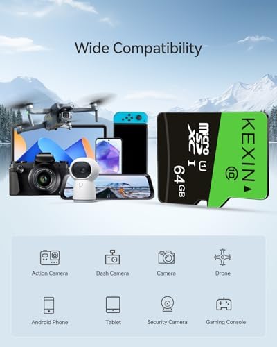 KEXIN 64GB Micro SD Card 10 Pack with SD Adapter microSDXC Memory Card UHS-I C10 U1 Micro SD Cards Bulk Full HD High Speed TF Card for Smartphone Tablet Action Camera Dash Cam Game Console, 10Pack 64G - Image 2