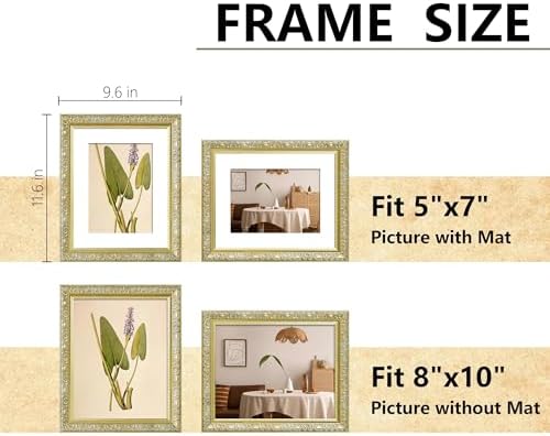 VIOLABBEY 8x10 Picture Frame Gold, Ornate Vintage Photo Frame - Image 2