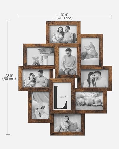 SONGMICS Collage Picture Frames for Wall Decor, 10-Pack 4x6, Glass Front - Image 2