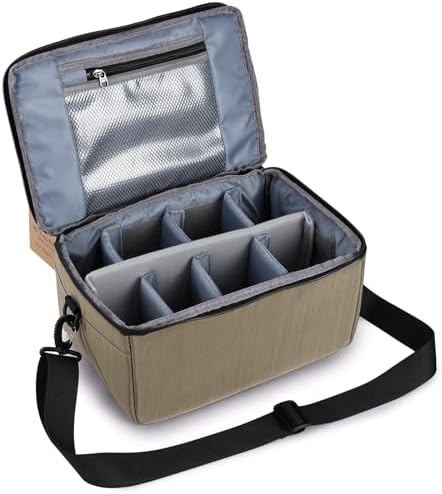 Koolertron Dslr Camera Insert Bag Purse Universal Liner Lens Pouch Partition Protective Cover Waterproof Sleeve for Cannon/Nikon/Sony (Khaki) by Koolertron